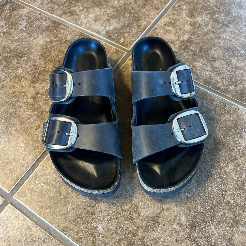 Birkenstock Arizona Big Buckle Sandals Size 38 in Black